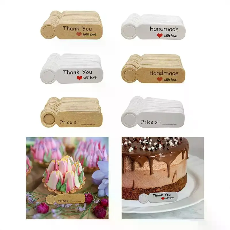 

100pcs/lot Price Tags Kraft Paper Lables For DIY Jewelry Retail Price Tags Handmade Clothes Size Tags Store Hang Lables