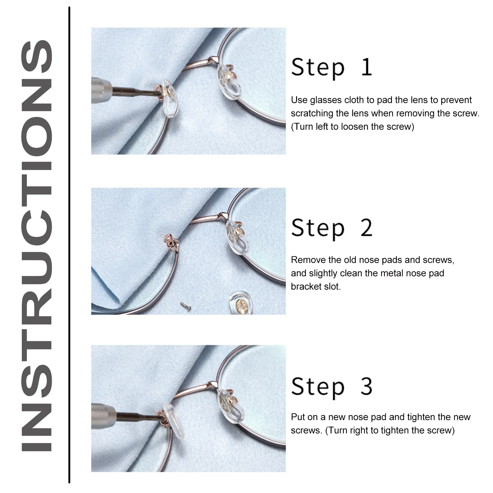 

1Set Eyewear Repair Accessories Anti-Slip Silicone Nose Pads Screwdriver Tweezers Compact Travel Kit Glasses Repair Accessories