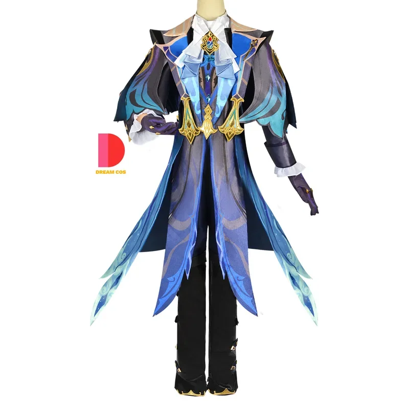 Genshin Impact Neuvillett Косплей Костюм Фонтейн Главный Парик Справедливости Орданер Недорожной Судья Униформа Хэллоуин Outfi@0Z*