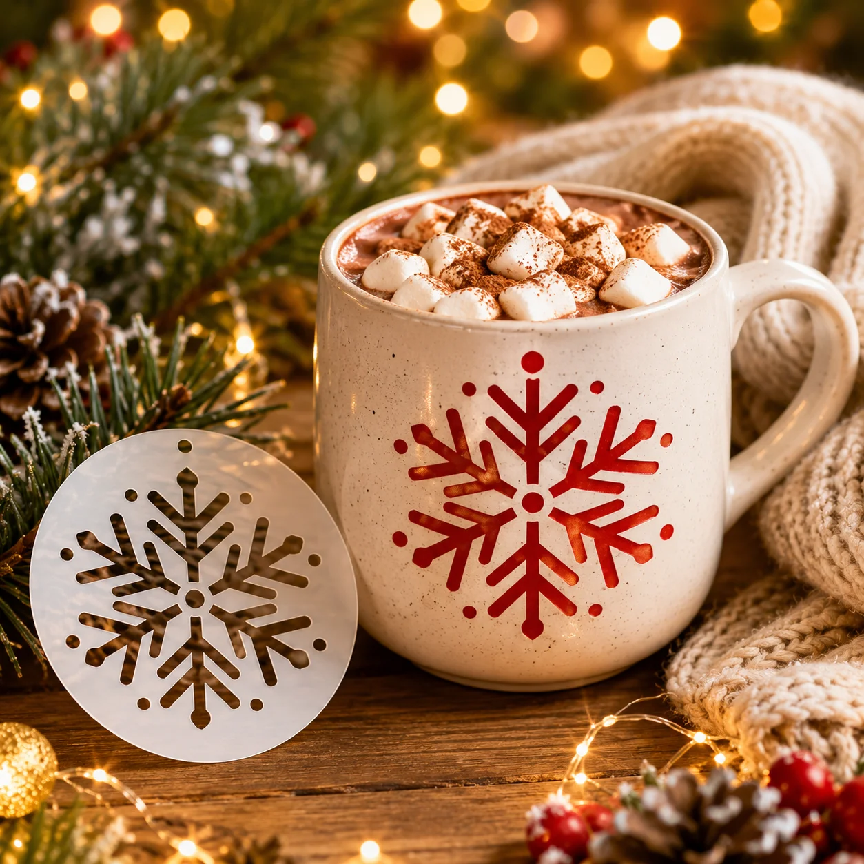 8Pcs Christmas Ornament Stencils Reusable PET DIY Painting Templates Xmas Tree Santa Snowflake Window Mug Wood Holiday Crafts