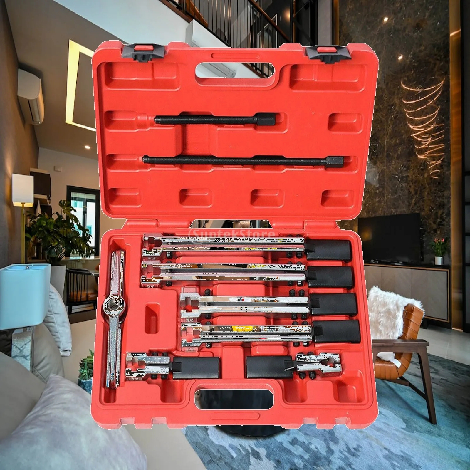Bearing Puller Set with Chrome Plated Components and Movable Arms for Pulling Bearings from Motor Shafts