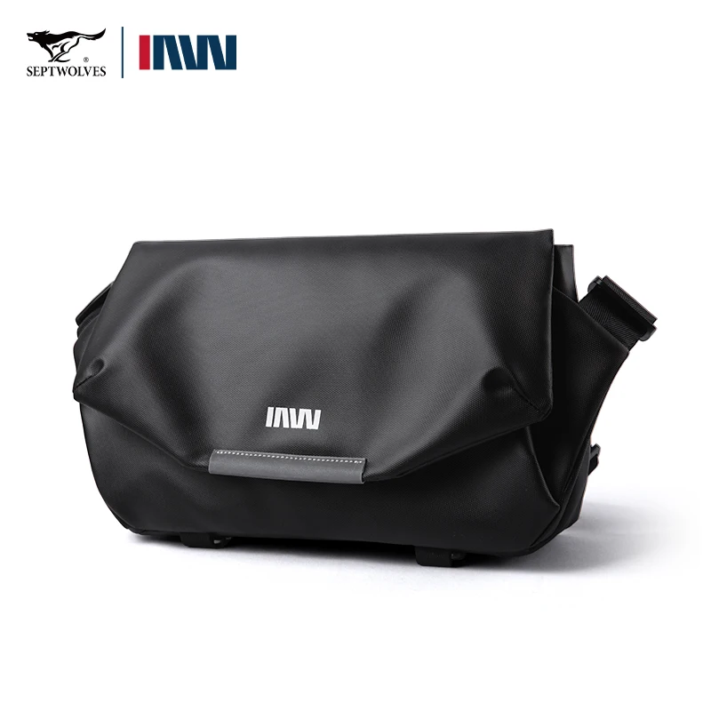 Septwolves Fashionable Magnetic Buckle Messenger Bag Men Waterproof Simple Small Crossbody Shoulder Bag Bottom Umbrella Fixed