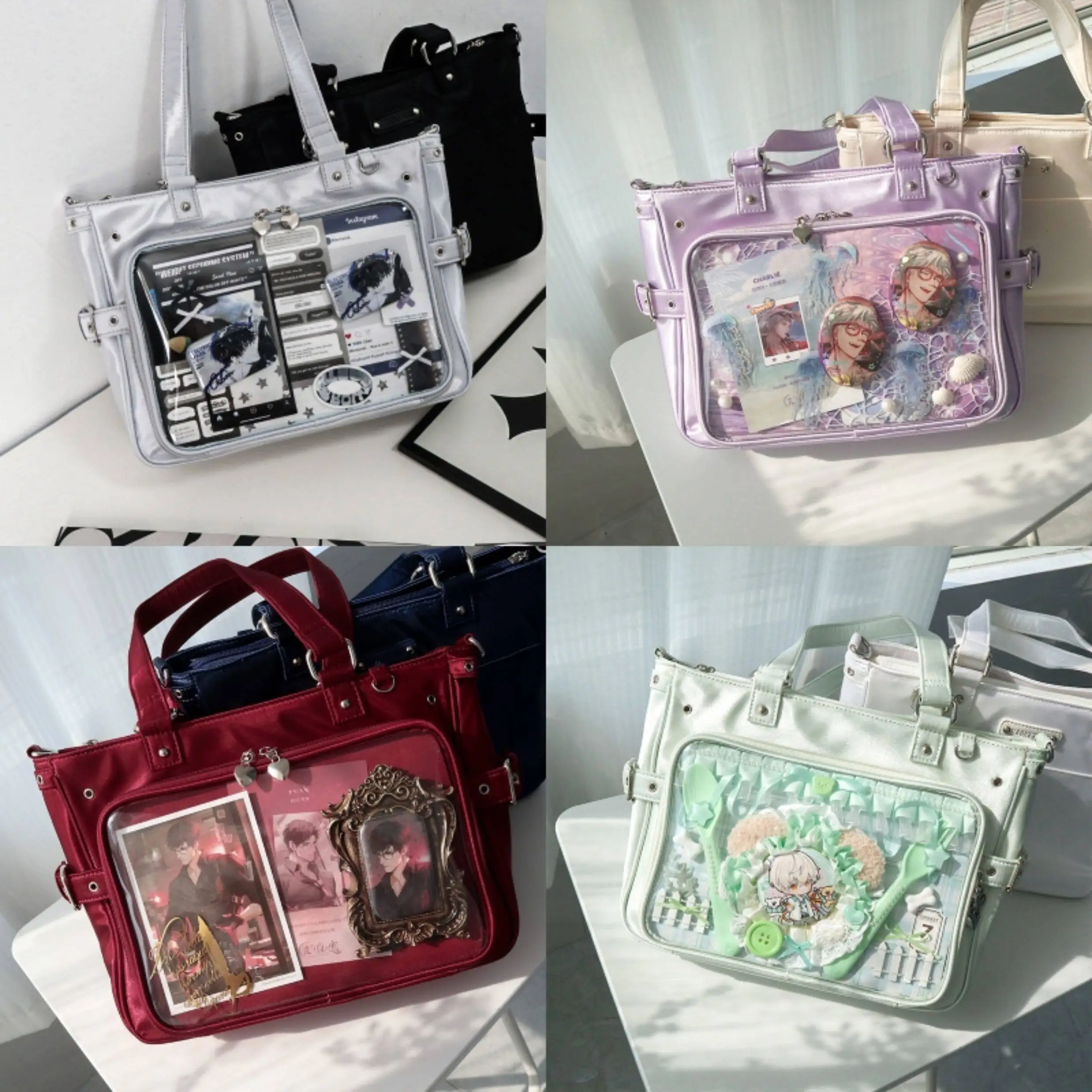 

Japanese Original Two-dimensional Comic Show Satin Lta Bag Female Lolita Female Tote Messenger Daily Simple Versatile Bag Women