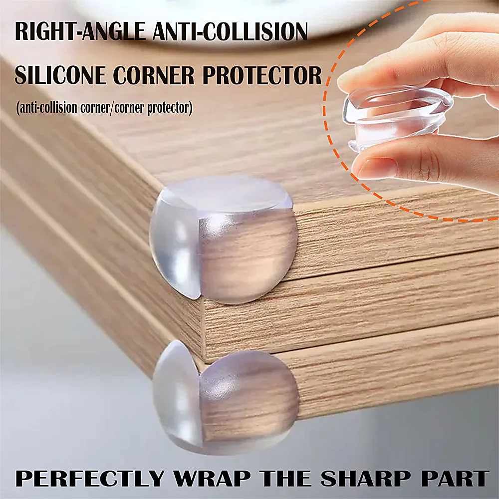 

12pcs transparent corner-protecting baby protective edge protective cover soft silicone protective cover for table furniture child safety.