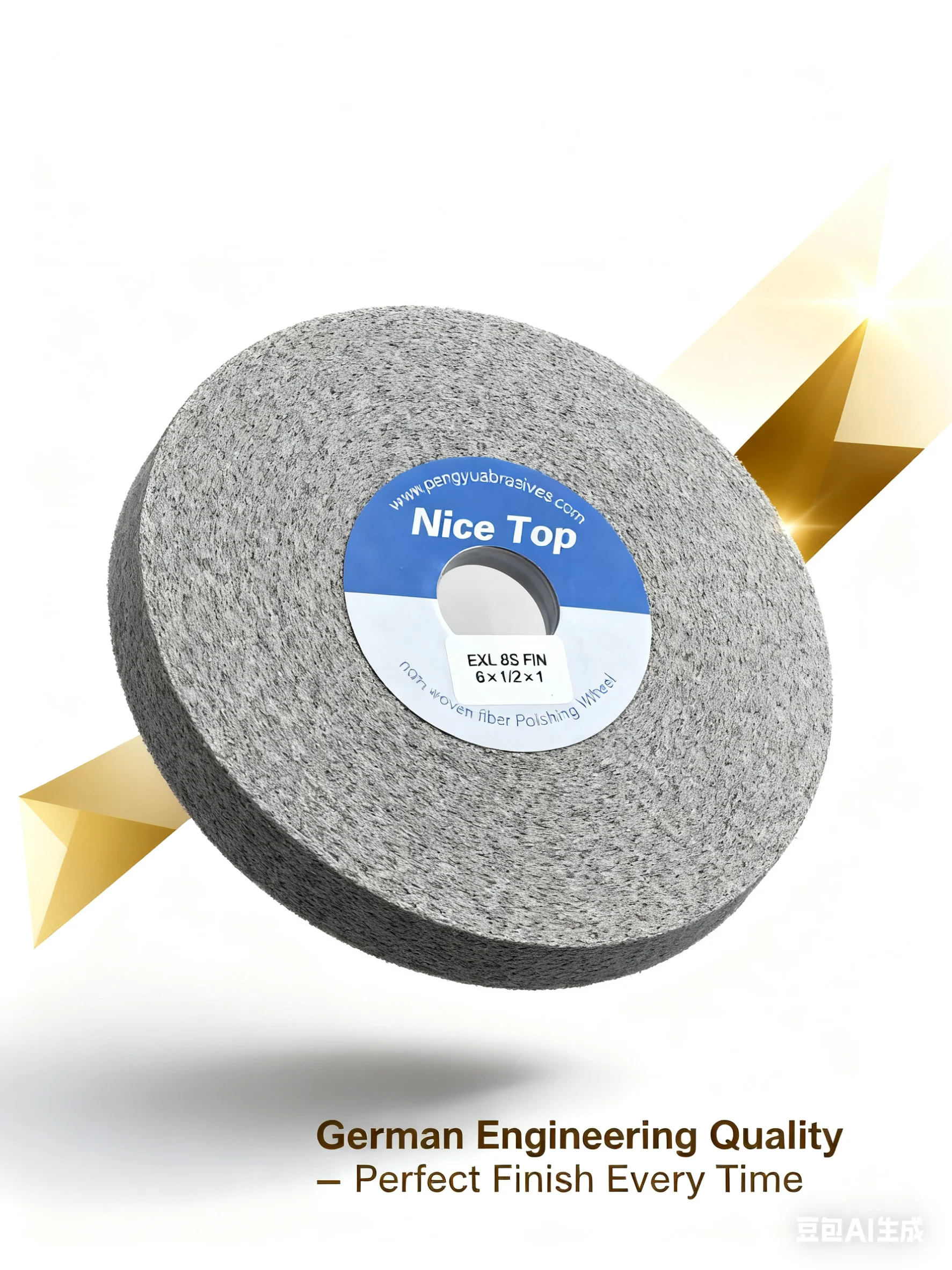 グラインダー用研磨材、タービンエンジンブレードのバリ取り・研磨用、Nice Top EXL 8S FIN 6x1/2x1インチ波形ホイール