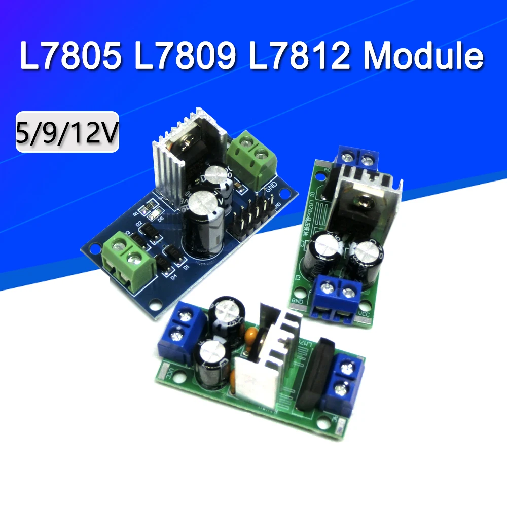 LM7805 LM7806 LM7809 LM7812 DC/AC Trójzaciskowy regulator napięcia Moduł zasilacza 5V 6V 9V 12V Wyjście maks. 1,2A