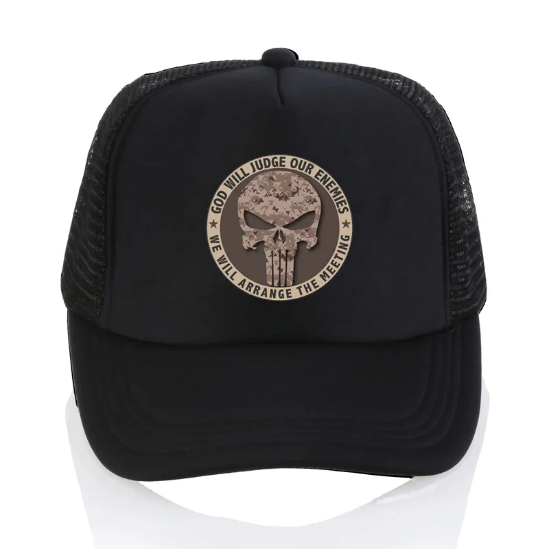 

GOD WILL JUDGE OURENEMIES WE WILL ARRANGE THE MEETING Baseball cap Summer Mesh cool hat Men women adjustable Punishers caps