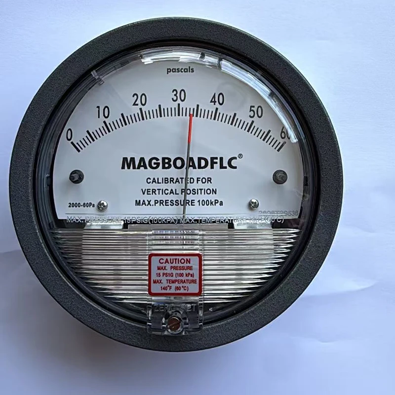 MAGBOADFLC TE2000 Aluminum Differential Pressure Gauge  Micro Air Differential  High Sensitivity Electrostatic Dust Removal