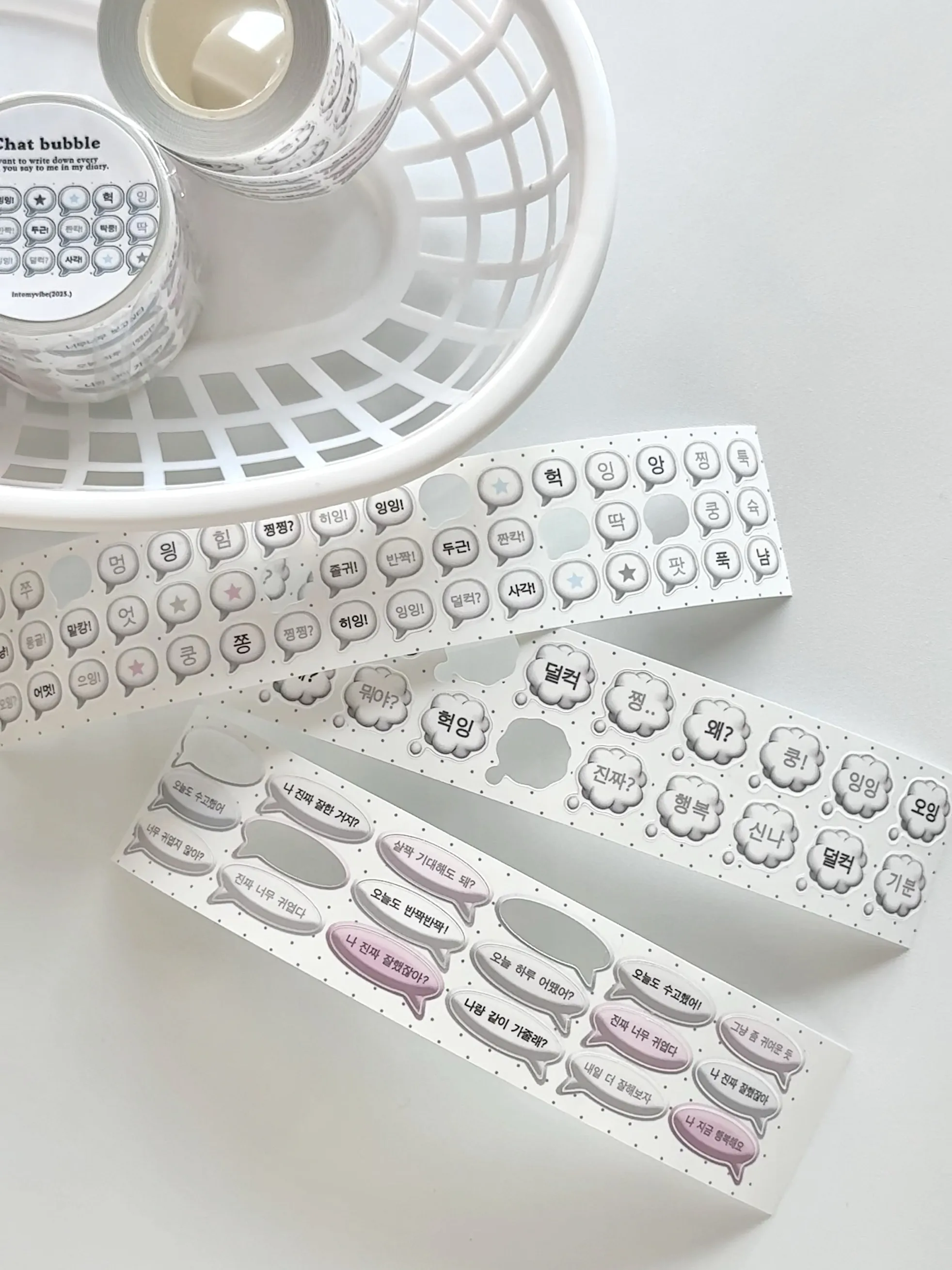 Intomyvibe Synthetic Paper Die-Cut Sticker Roll - Removable Adhesive for Scrapbooking, Journaling, Craft Projects