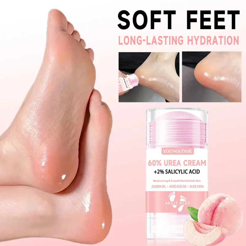 1/2/4 قطعة كريم القدم 60% اليوريا و 2% حمض الساليسيليك مكثف للكعوب المتشققة والترطيب والتحكم في الرائحة قناع القدم للعناية بالقدم