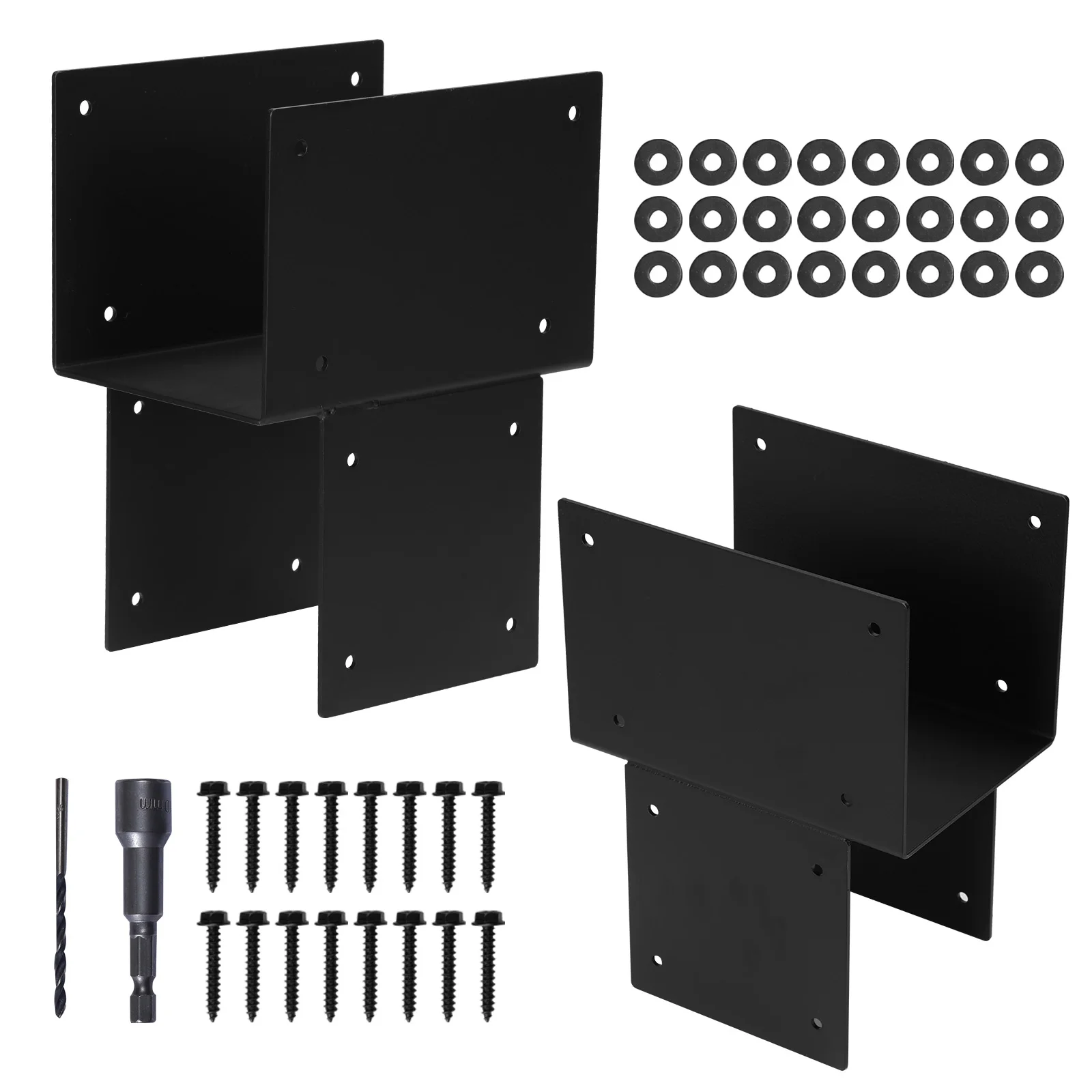 

2 Pack Joist Hanger Brackets 6x6 (Actual 5.5x5.5in) Post Anchor Inside Mount Bracket Steel Post Anchor Connector for Wood