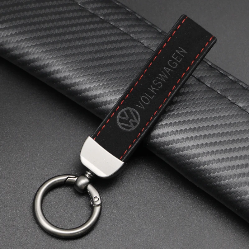 Metal Leather Key Ring Key Chain Car Badge Keychain Accessories For Volkswagen Jetta MK6 Golf 5 6 7 Passat 3B7 601 171 B5 B6 B7