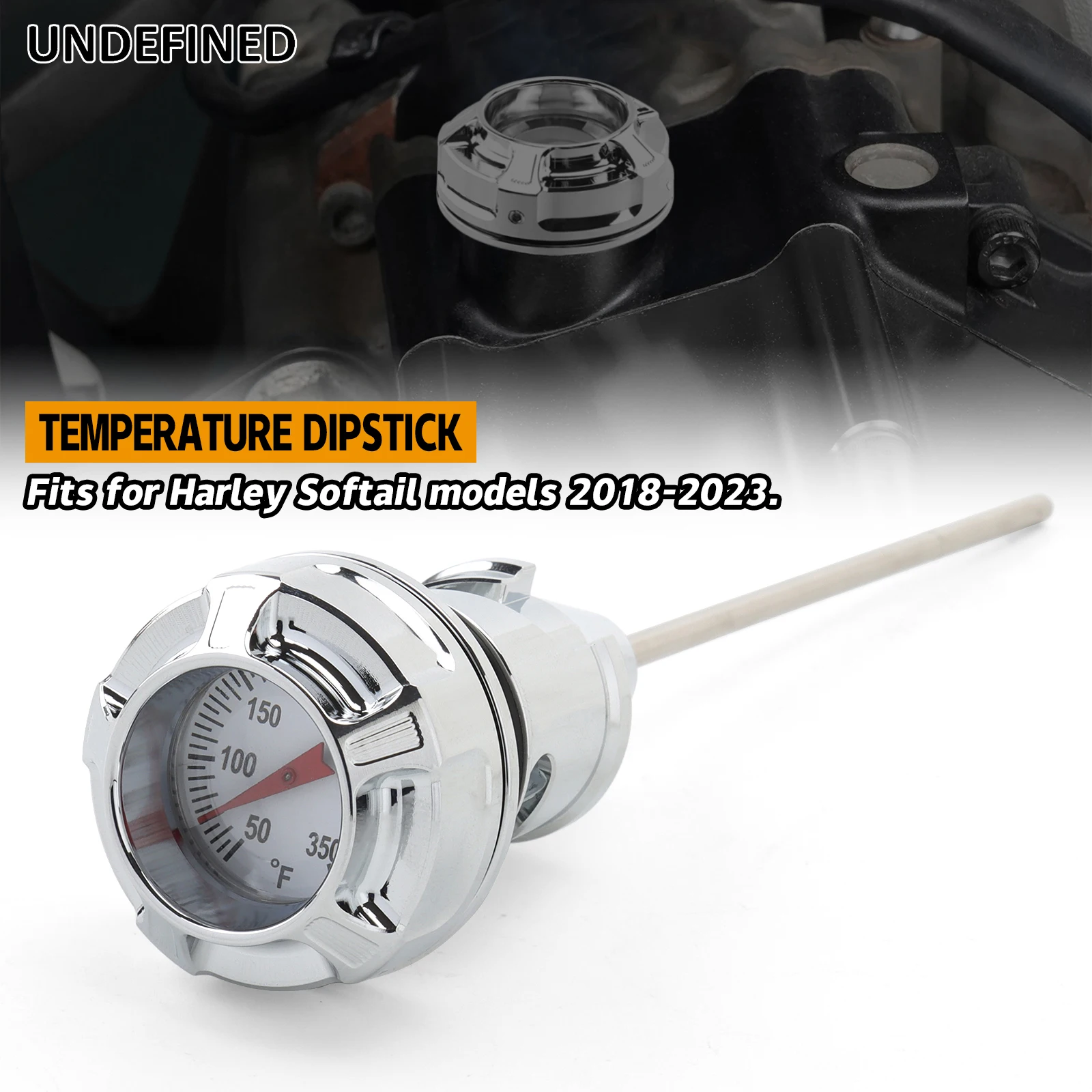 Motorcycle Aluminum Oil Temperature Dipstick For Harley Softail Slim Fat Boy Sport Glide Street Bob Breakout Low Rider 2018-2023