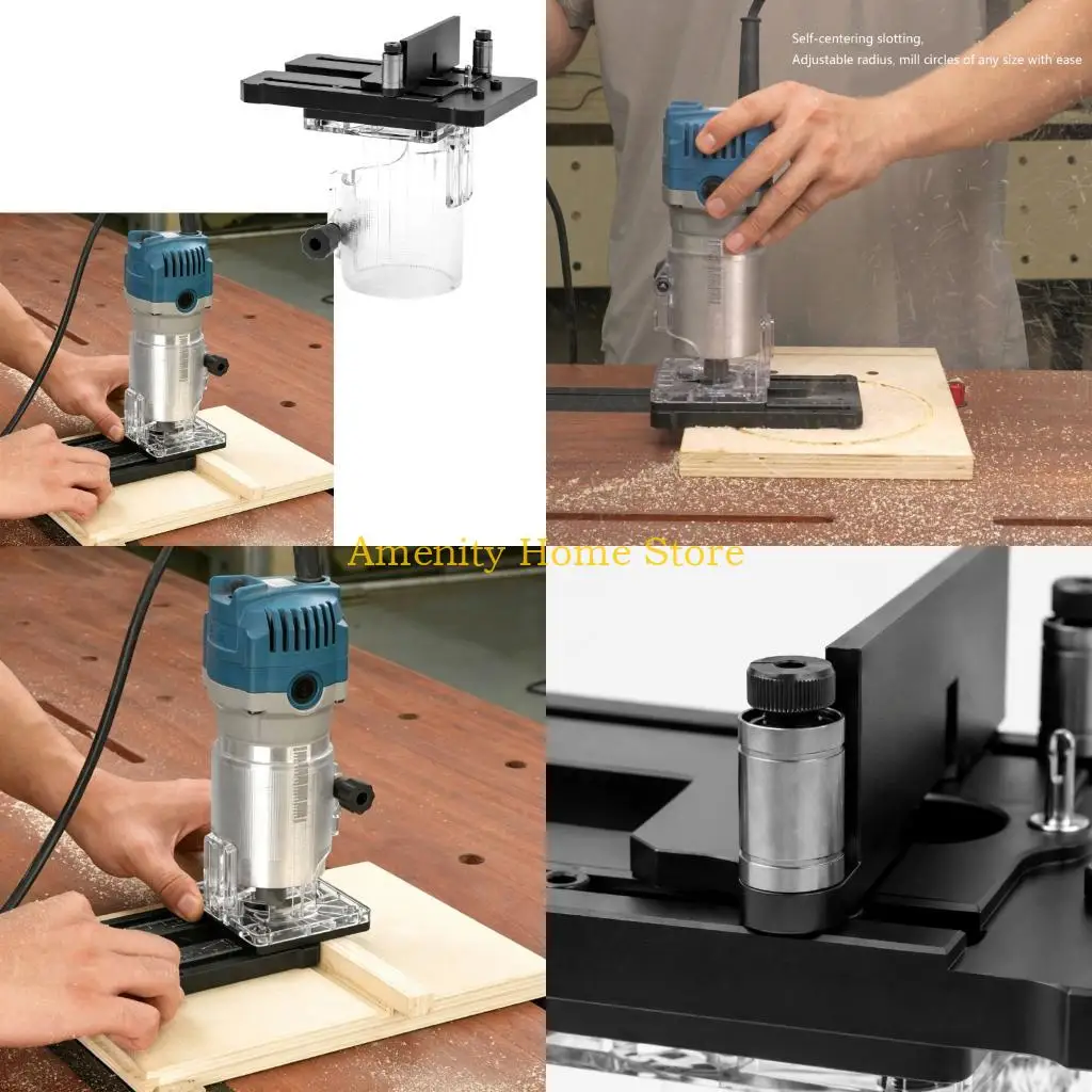 F26C Guide Roller Slotting Attachment with Clear Base and Metal Body for Grooving Work, Guided Contact, Workshop Use, and Trim