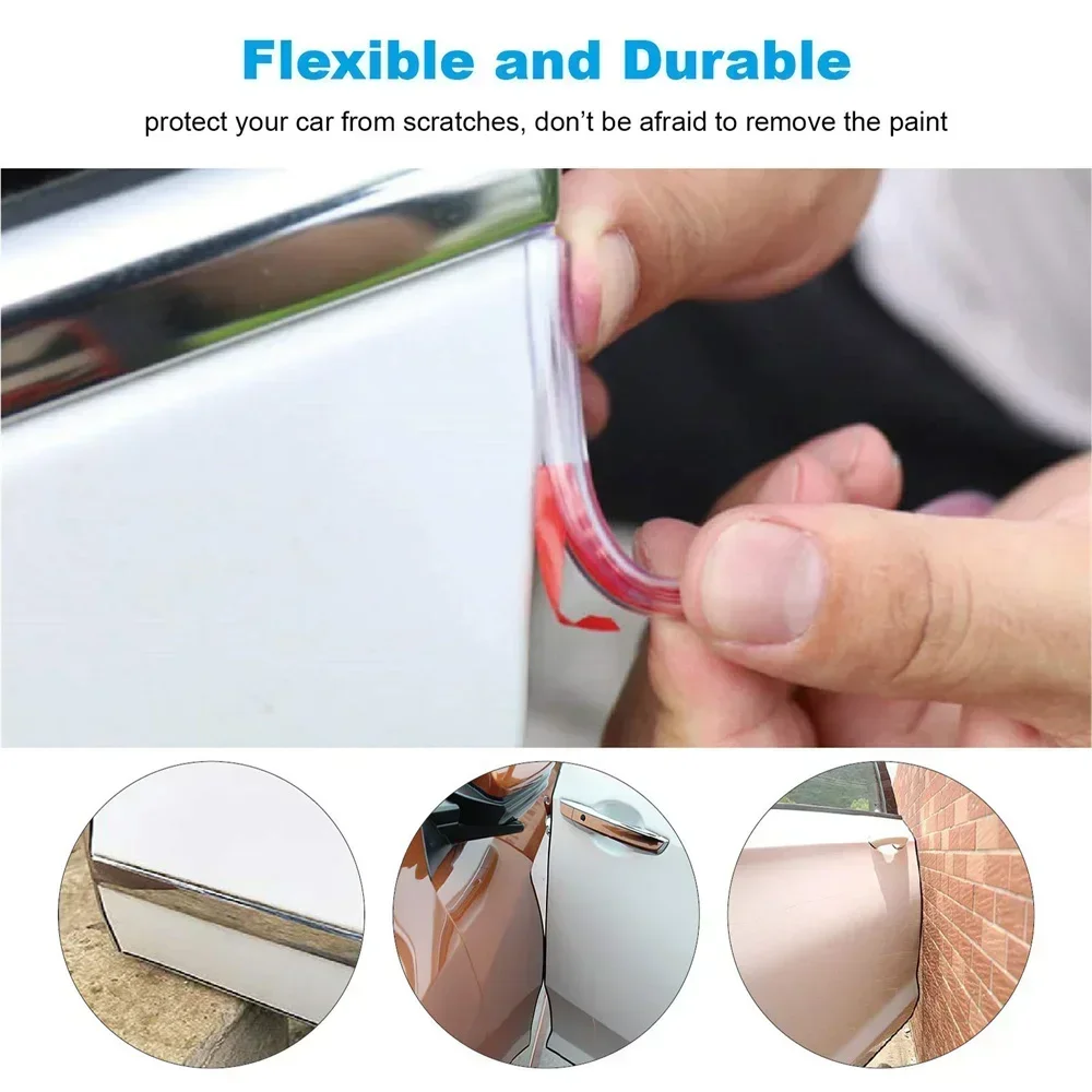 5M Universal Car Door Edge Guards Clear Rubber Seal Protector U Shape Edge Trim Car Door Edge Protection Fit for Sedans Trucks
