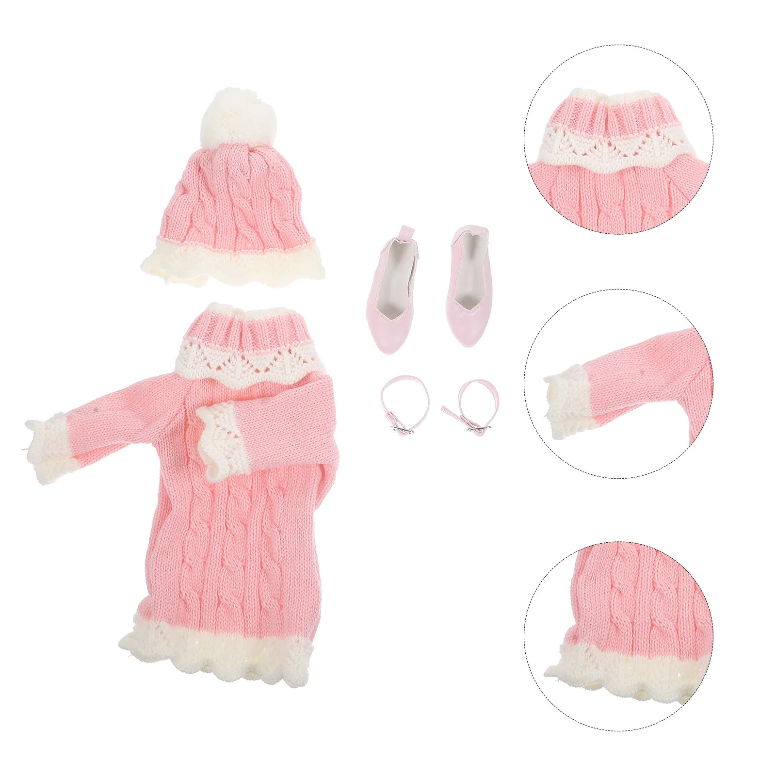 

1Set Woolen Sweater Dress Outfit Colorful Replaceable Winter Clothes for Girl Dress Up Cute Decorative Winter Outfit Set