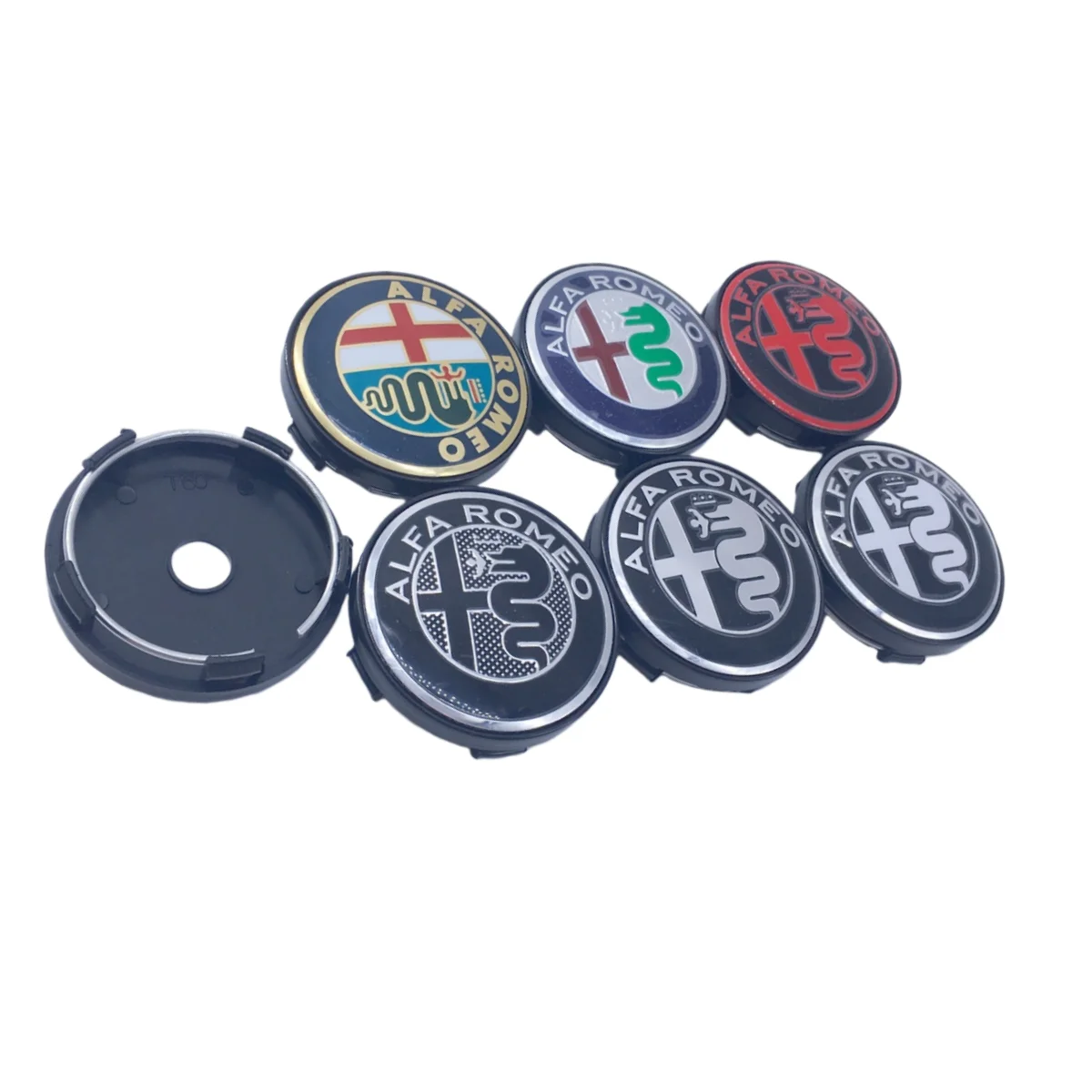 4 шт., 60 мм, черные металлические колпаки с эмблемой 060 для Alfa Romeo Stelvio Sportiva GT 147 156 Mito - аксессуары для украшения стайлинга