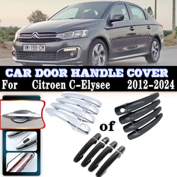 For Citroen C Elysee Accessories C-Elysee 2010~2018 C3L Car Door Handles Cover Exterior Scratch Protective Decor Car Accessories