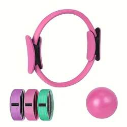 5 Piece Yoga Circle Fitness Equipment Set, Solid Color PP Material, Stretching and Core Training Equipment