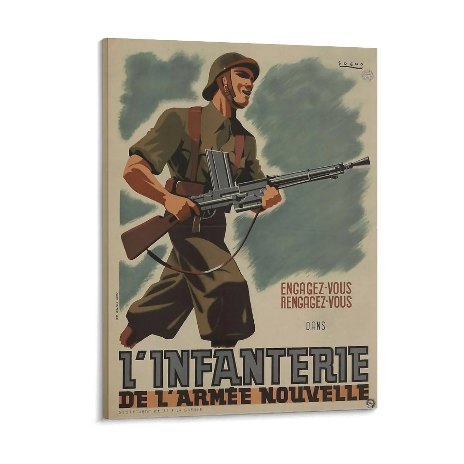 French Foreign Legion Recruitment Poster Canvas Painting Retro Wall Decor Foreign Legion Recruitment Framed Wall Painting