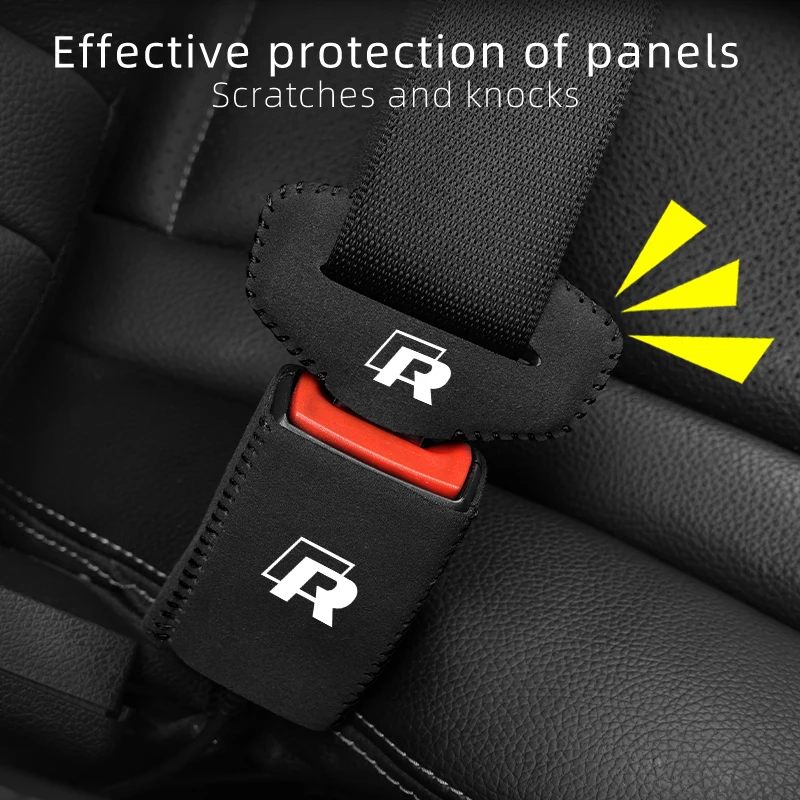 Car Accessories Seat Belt Buckle Anti-scratch Protector Cover For VW Scirocco GTI Polo Golf Passat Tiguan Jetta T-ROC Touareg To