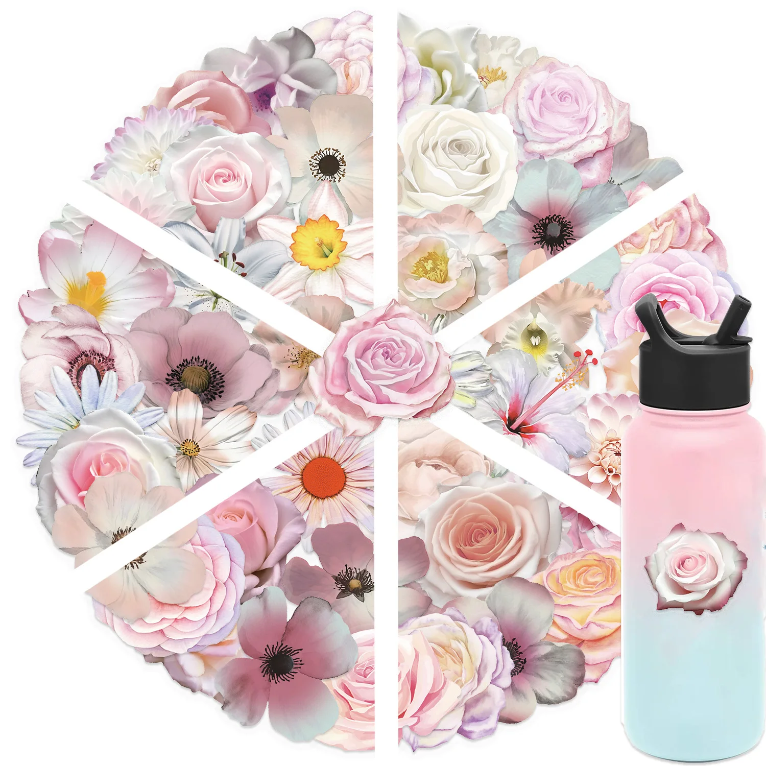 10/30/50Pcs Pink Fl… - image