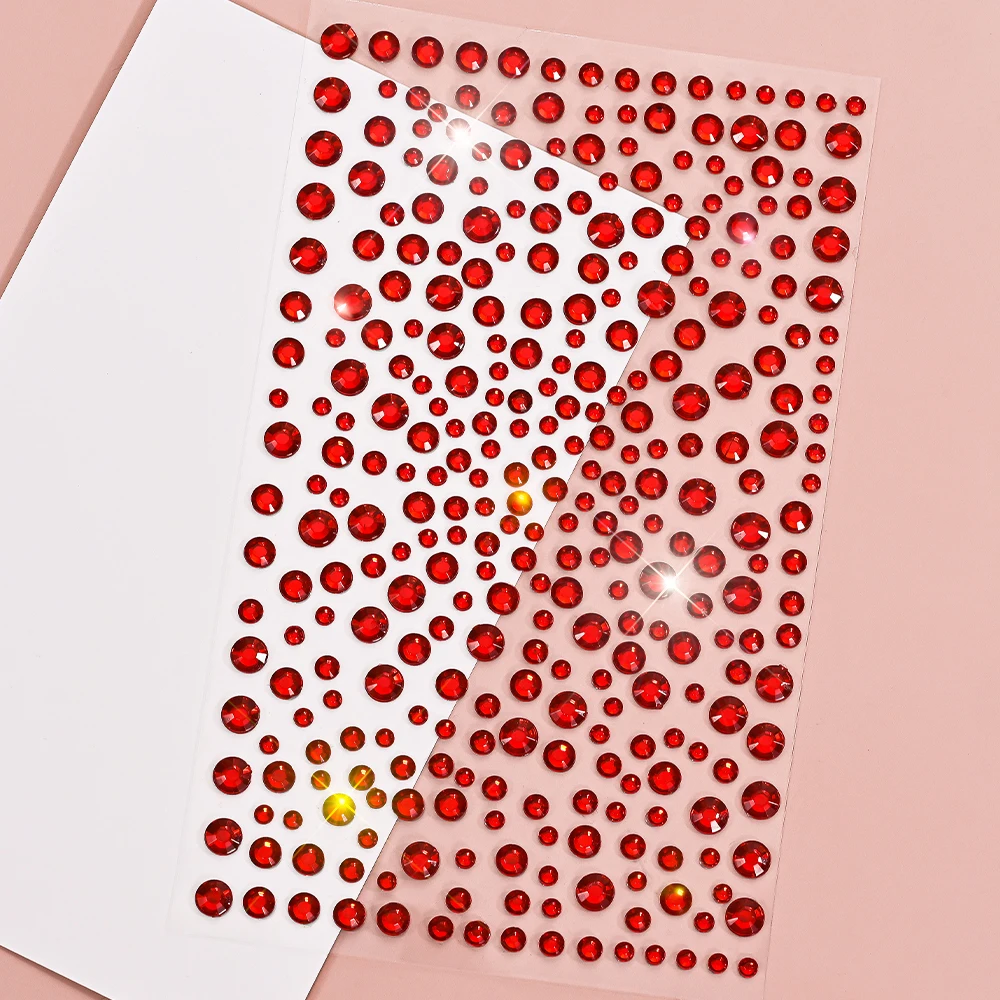 1pc Red Face Gems Jewels Rhinestone Stickers Self Adhesive Gems Stickers DIY Bling Jewel Crystal Sticker for Hair Face Eyes Body - view 4