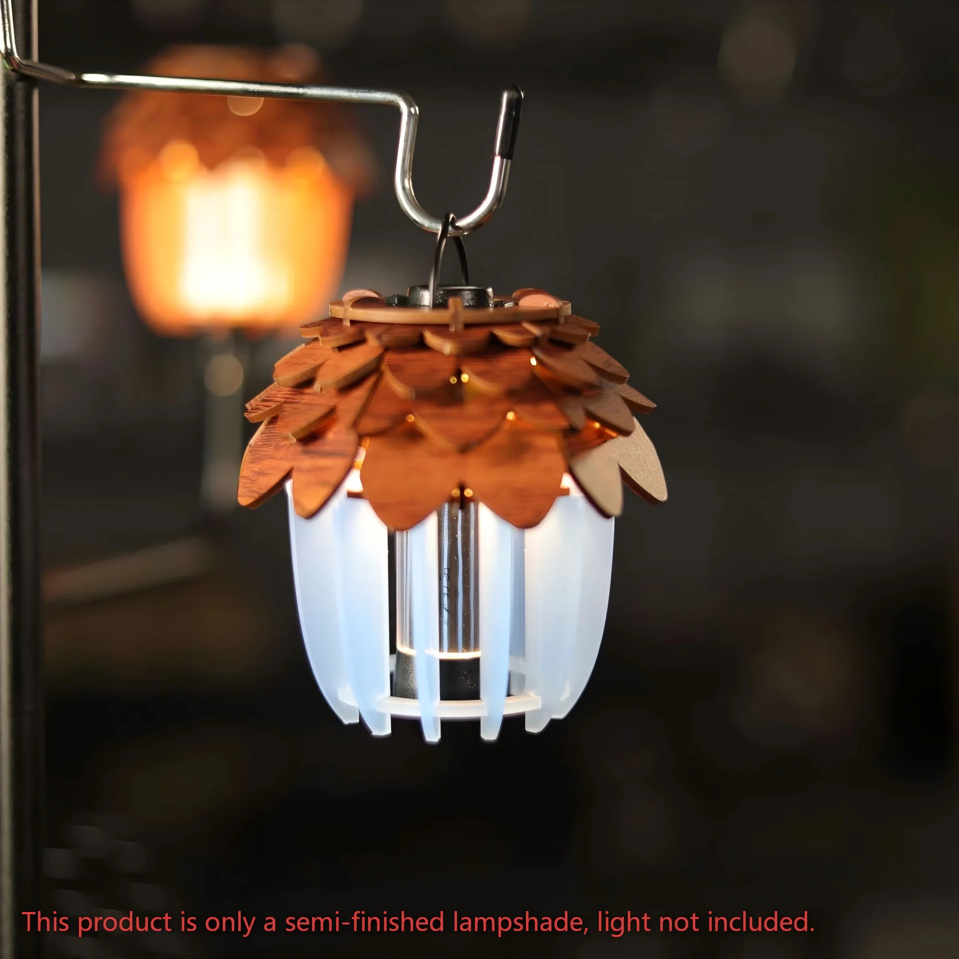 Pinecone Shape Lantern Shade DIY Wooden Lamp Cover for Camping GZ Lantern Handmade Outdoor Hanging Light Shade for Camping Tent view 3