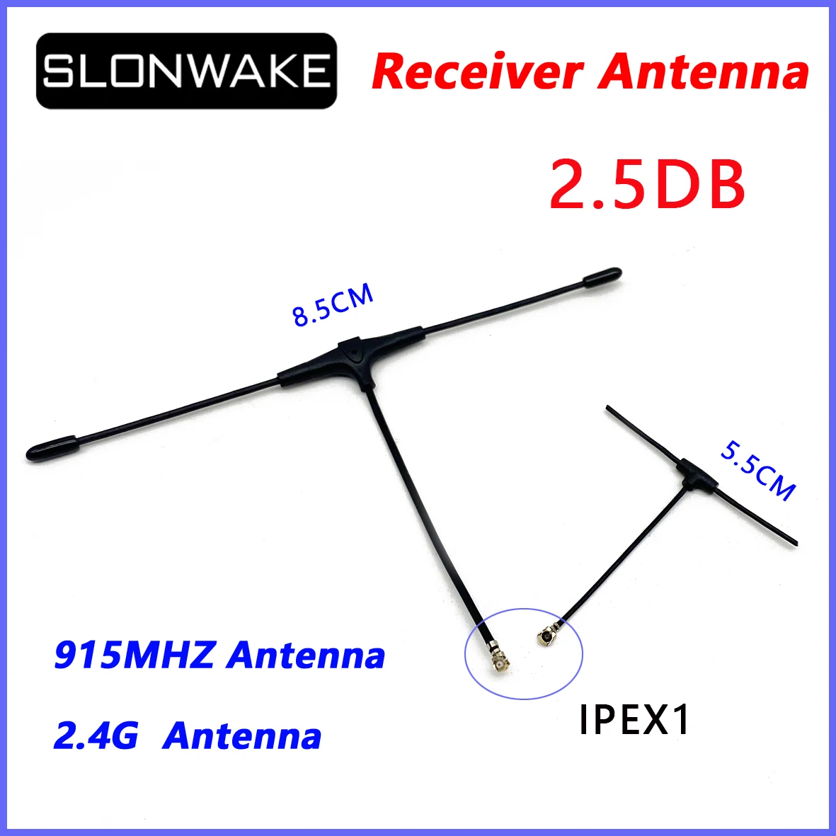 เสาอากาศรับสัญญาณแบบรอบทิศทาง 2.4G ขนาด 40 มม./90 มม. สำหรับ NANO ELRS EP1 RX IPEX1 ใช้ร่วมกับ TBS Tracer RC FPV Drone Part