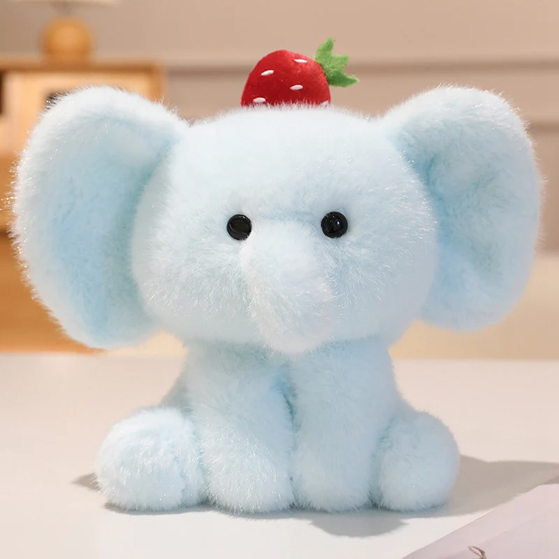 20cm decoración de frutas de verano juguetes de peluche de animales Kawaii lindo vaca en cuclillas elefante perro oso peluches suave regalo abrazable para niña