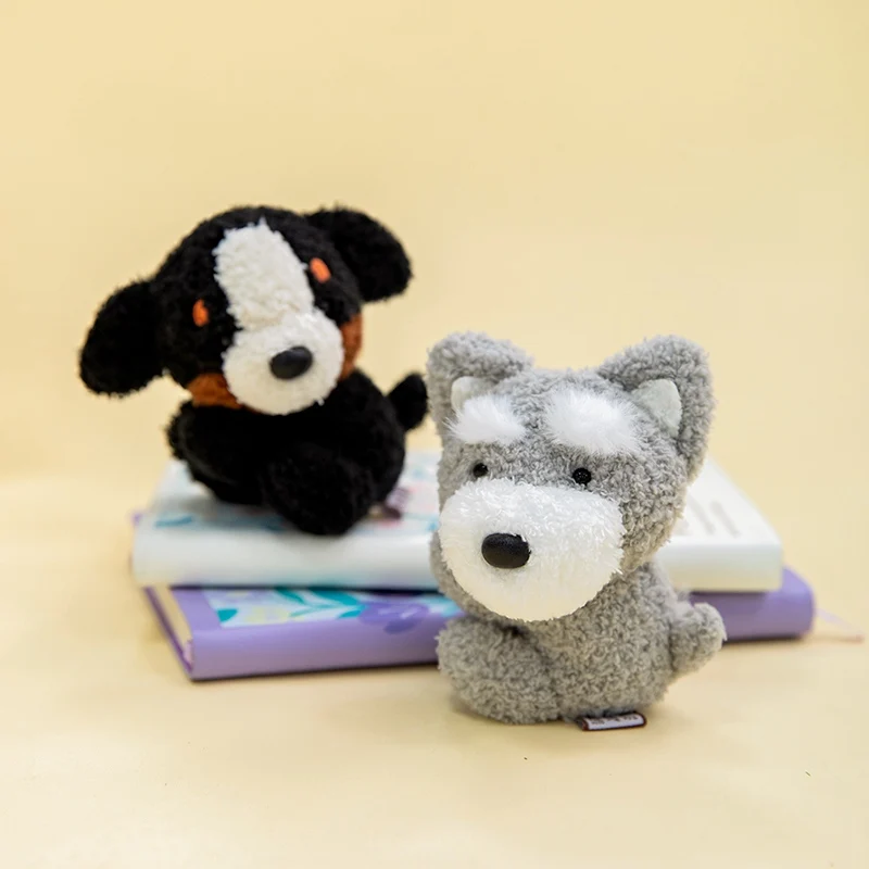 Mini Dog Plushies Schnauzer Bernese White Terrier Puppy Soft Stuffed Toys Kawaii Desk Companion Home Decor Curtain Tieback