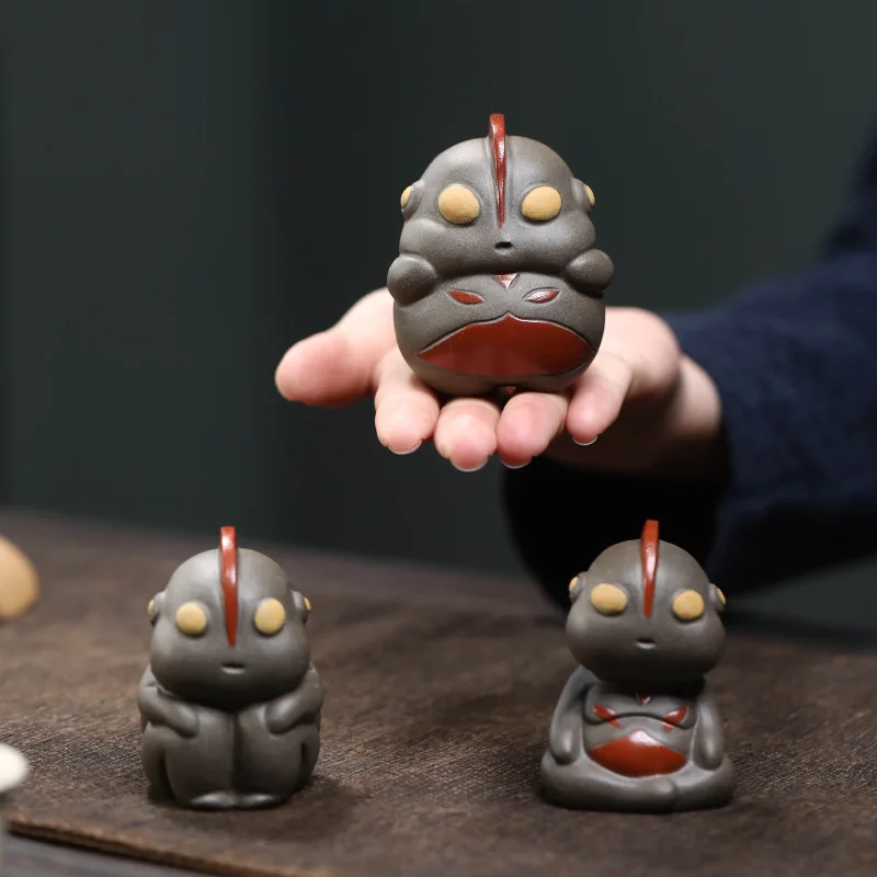 Yixing Zisha الشاي الحيوانات الأليفة Aotuman أنيمي تمثال رسمت باليد الإبداعية طقم شاي طاولة شاي اكسسوارات النحت قسط مناسبة ل #3