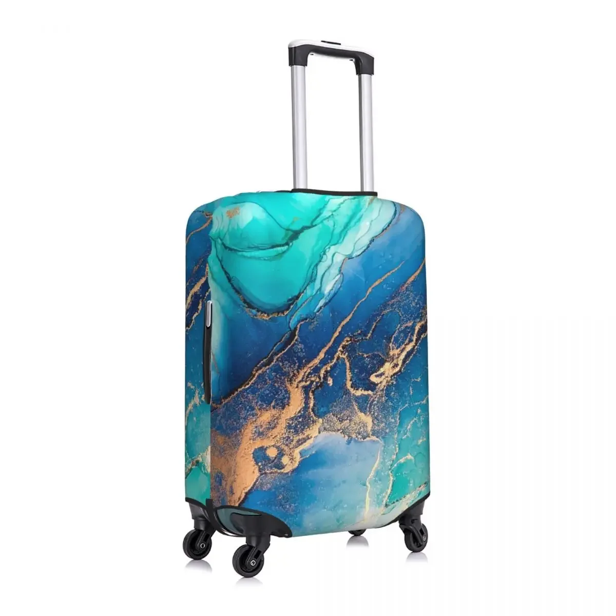 Custom Luxury Abstract Marble Printed Luggage Cover Elastic Travel Suitcase Protective Covers Fits 18-32 Inch