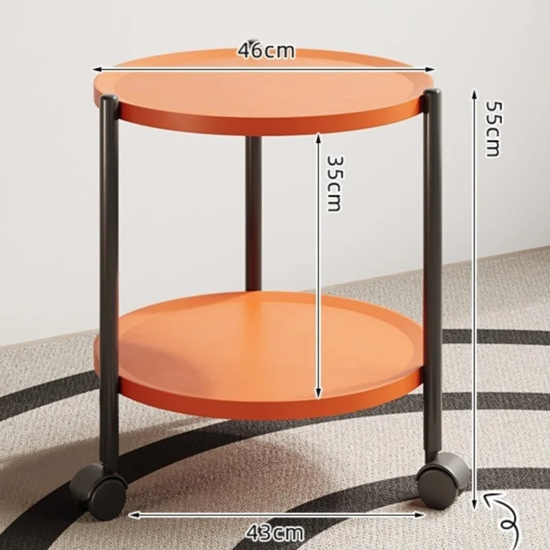 Home Balcony Mini Simple Small Coffee Table Side Cabinet Side Table Modern Creative Movable Round Table Living Room Couchtisch