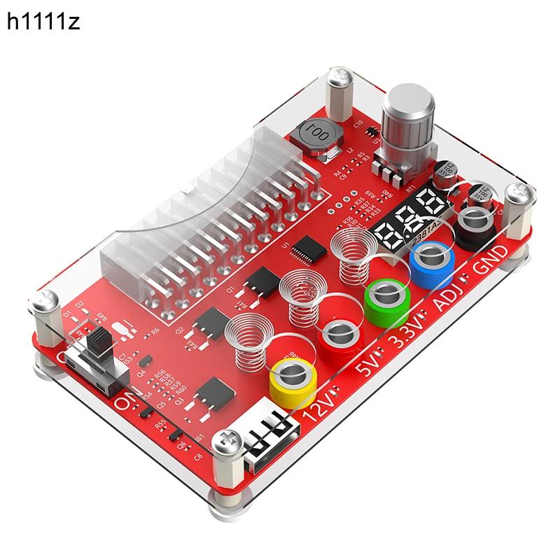 

NEW ATX 24Pin Power Supply Splitter Acrylic Case Kit ADJ Voltage Knob Touching Sensor Switch Power Module Breakout Board Adapter