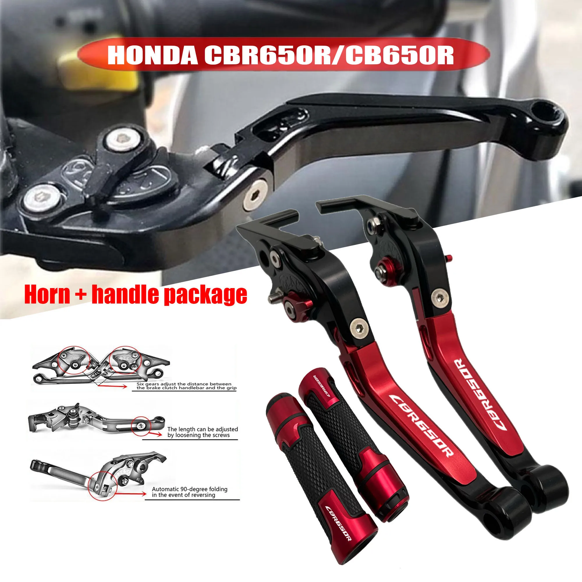 For Honda CBR650R CB650R 2019-2024 Motor Accessories Brake Lever Clutch Lever Set Adjustable Folding Handle Guard Levers