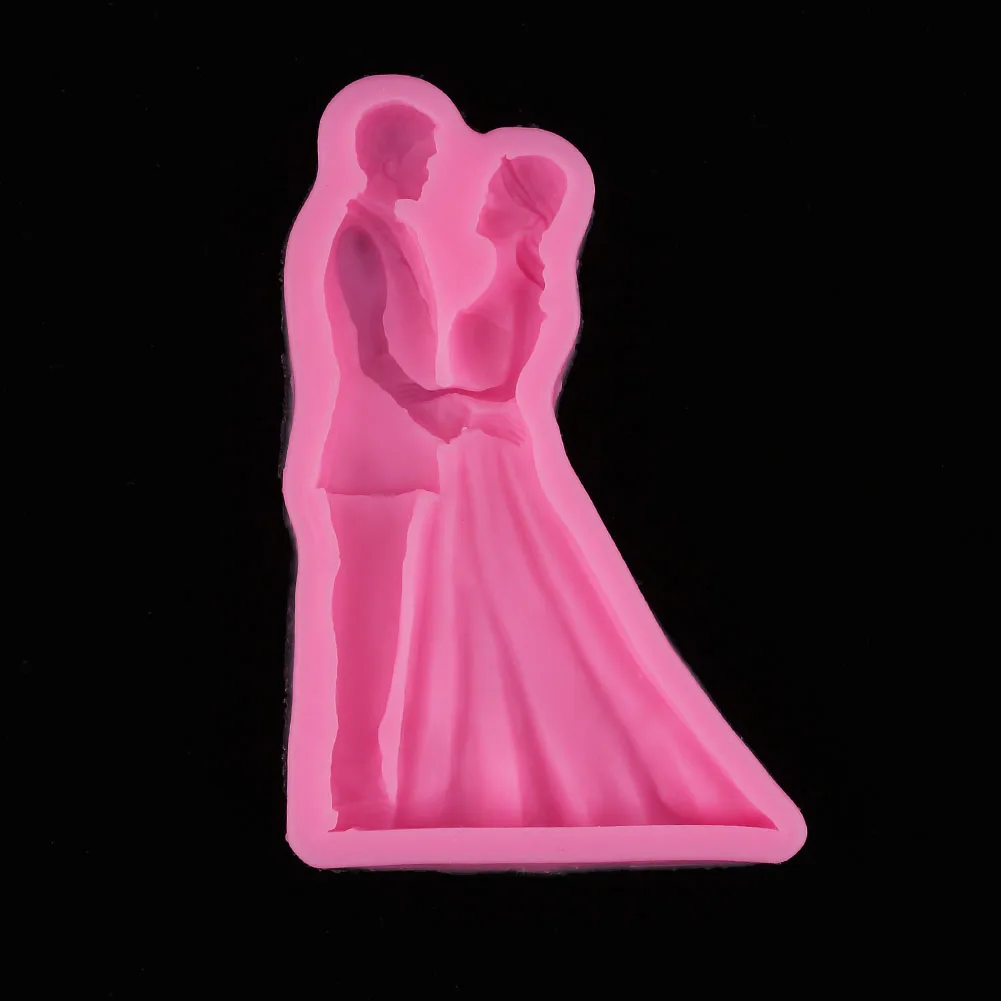 Bride and Groom Silicone Mold for Wedding Cake Decorating Fondant Chocolate Candy Cupcake Polymer Clay Cake Topper