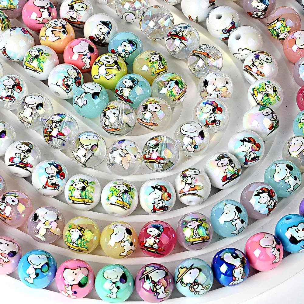

10/20/30pcs for Snoopy through-hole beaded DIY 16mm mobile phone chain keychain beaded pen accessory material
