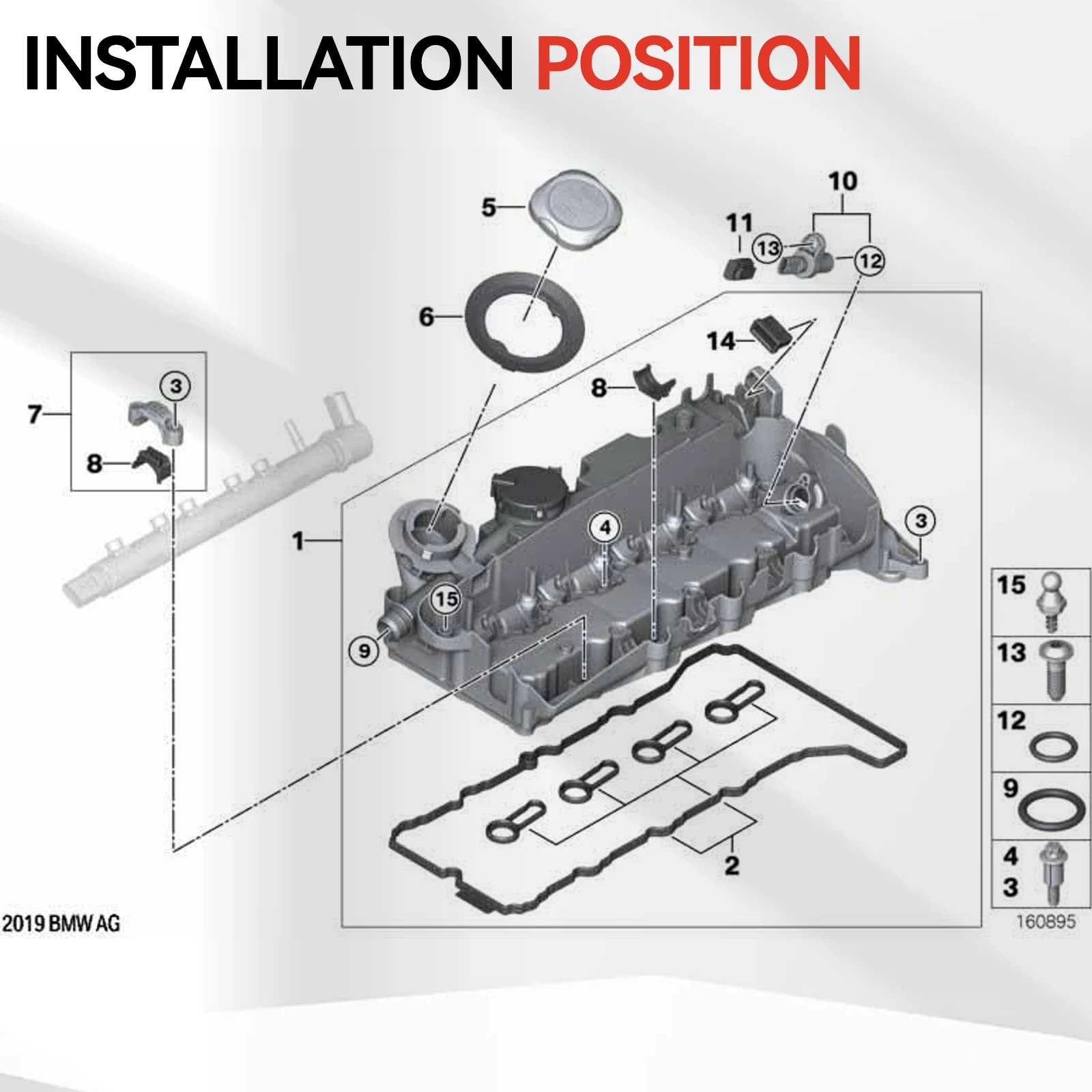 

11128655331 8655331 Engine Oil Filler Neck Sealing Tank Cap Cover For Bmw 1 3 5 Series E60 E87 E90 E91 F10 F11 F20 F21 F30 Mini