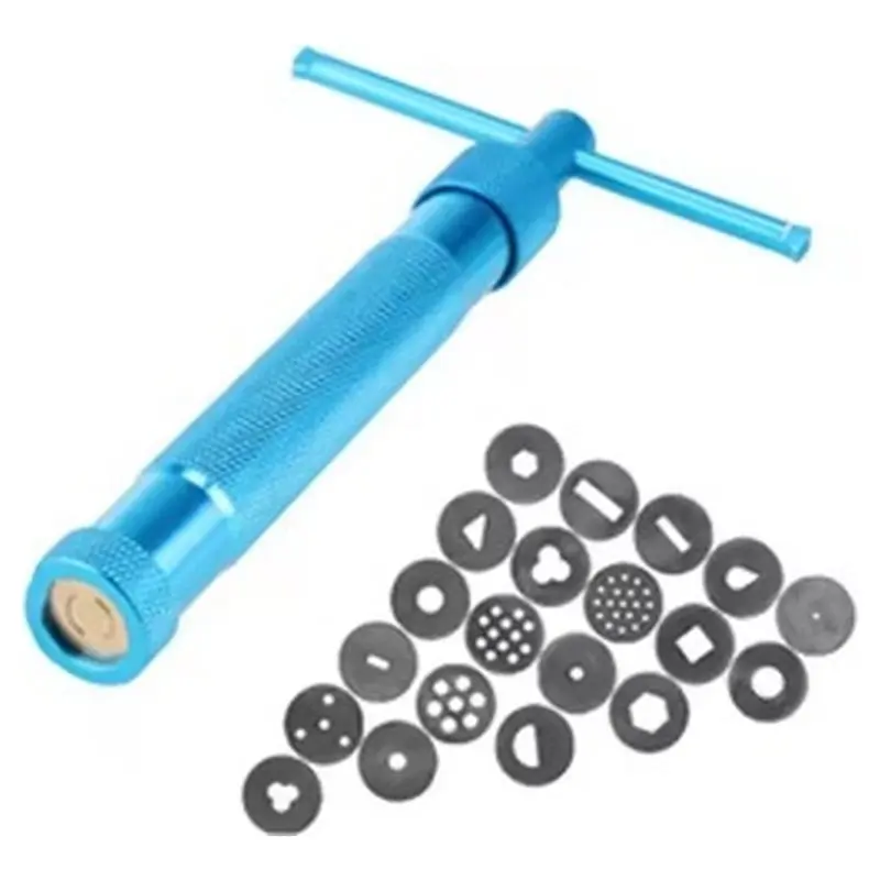 A84X-Crafting For Cakes, 1Set Clay Extruder Kit For Fudge& Sculpting, Suitable For Baking And Crafting Blue