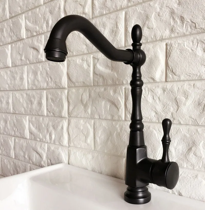 

Oil-Rubbed Bronze Single Lever Handle Kitchen Basin Faucet Bathroom Sink Hot And Cold Water Tap Swivel Spout 2nf386