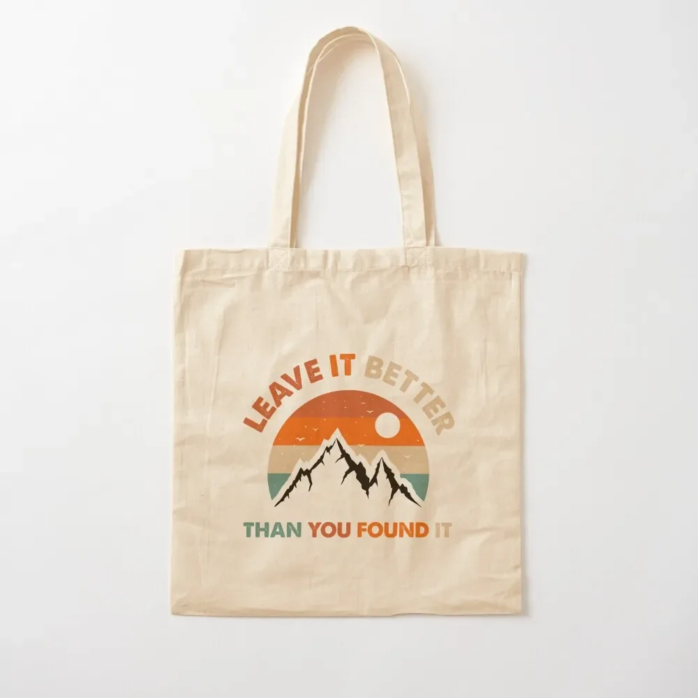 Retro and Vintage Leave it Better Than You Found it Earth Camping Save the Planet Tote Bag Lady bag Candy bags