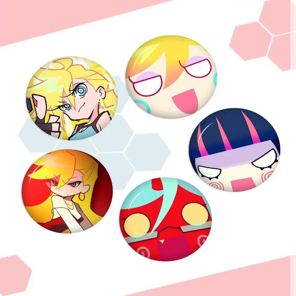 Cute Anime Girl Panty Stocking Anime Button Pin Handmade Brooch For Clothes Cartoon Badge Backpack Decoration Jewelry