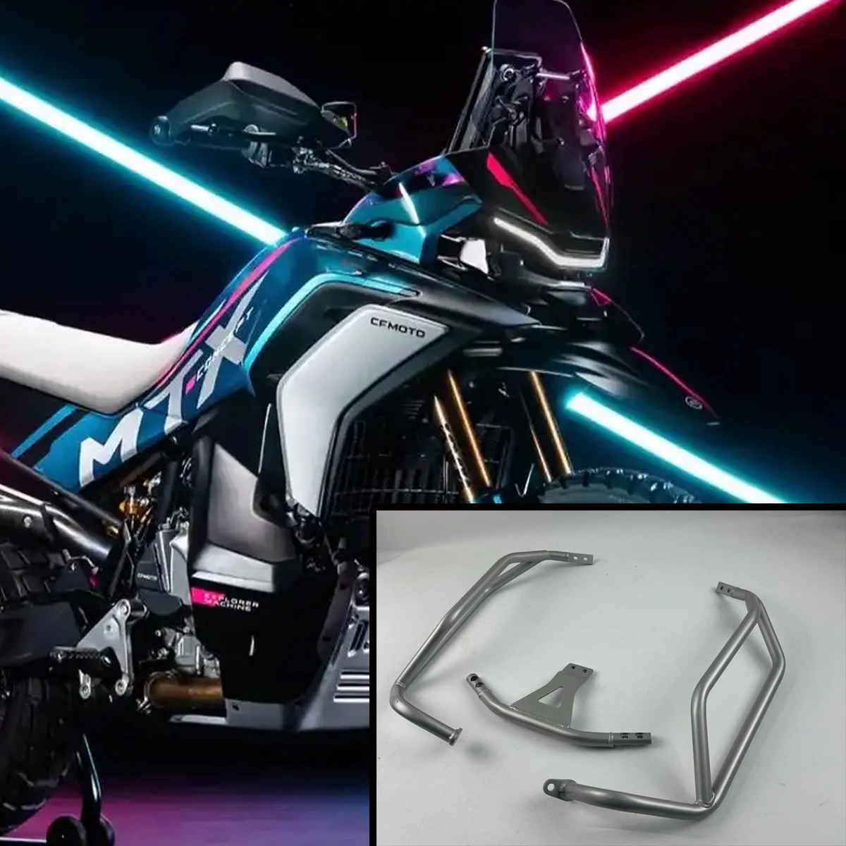 

For CFMOTO 800MTX MT-X800 Motorcycle Crash Bars Engine Guard Bumper Stunt Cage Protector