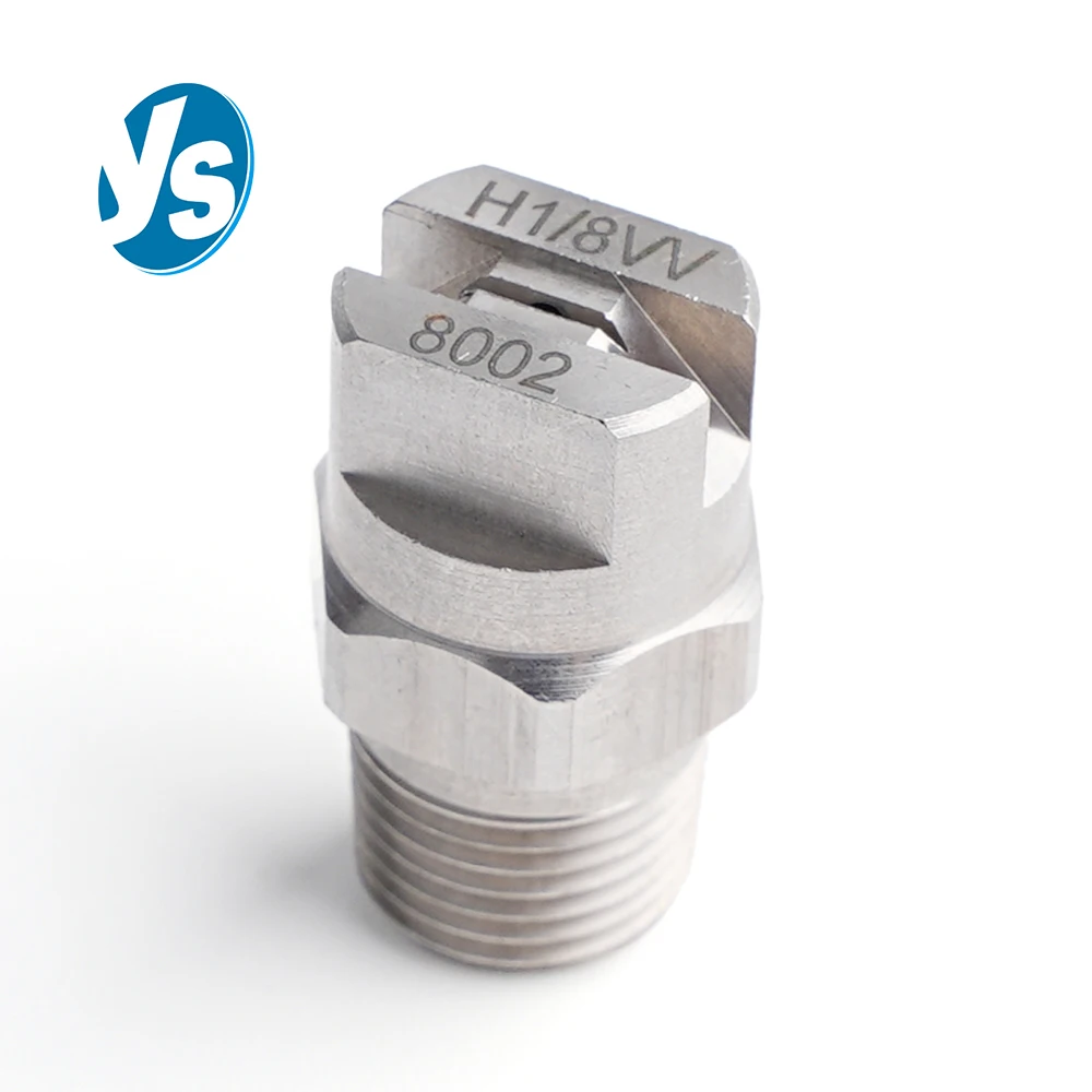 جودة عالية 1/8 "1/4" 15 ~ 110 درجة SS304 مروحة مسطحة HVV HU فوهة الرش ، تنظيف المصنع الصناعي ، غسل إزالة الغبار
