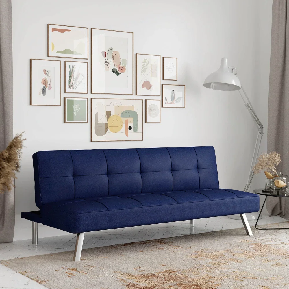 2023 New Serta Chelsea Modern Futon, Blue Fabric