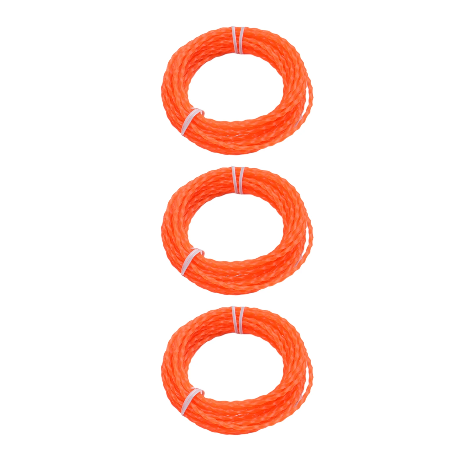 Trimmer Twisted Line Accessories Parts 14FT / 4.27M 2.4mm Diameter 3 Pcs / Set Orange Replacement High Quality