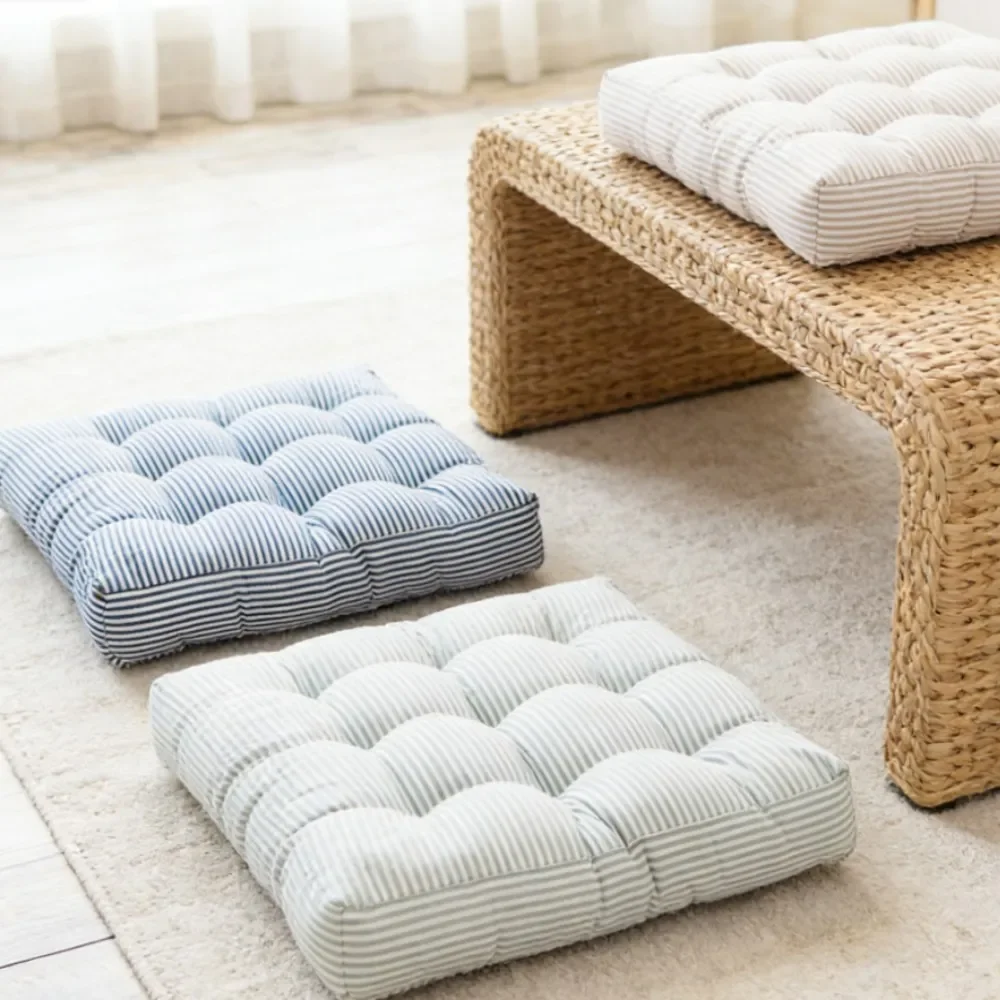Large Thick Floor Cushion Square Round Cotton Linen Tatami Floor Chair Seat Pillow Garden Seating Pad for Home Decor Gift Choice