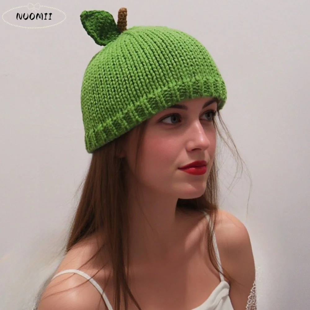 

Grape Creative Knitted Fruit Hat Playful Thick Strawberry Pullover Cap Stretchy Warm Pineapple Beanie Skiing