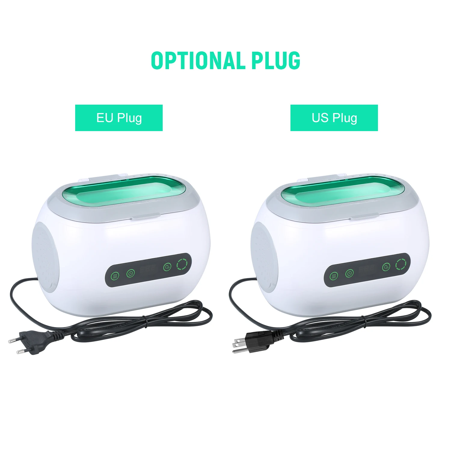 600mL Digital Ultrasonic Cleaner with Degassing Function Home Glasses Cleaning Machine with Stainless Tank Jewelry Clean Tool